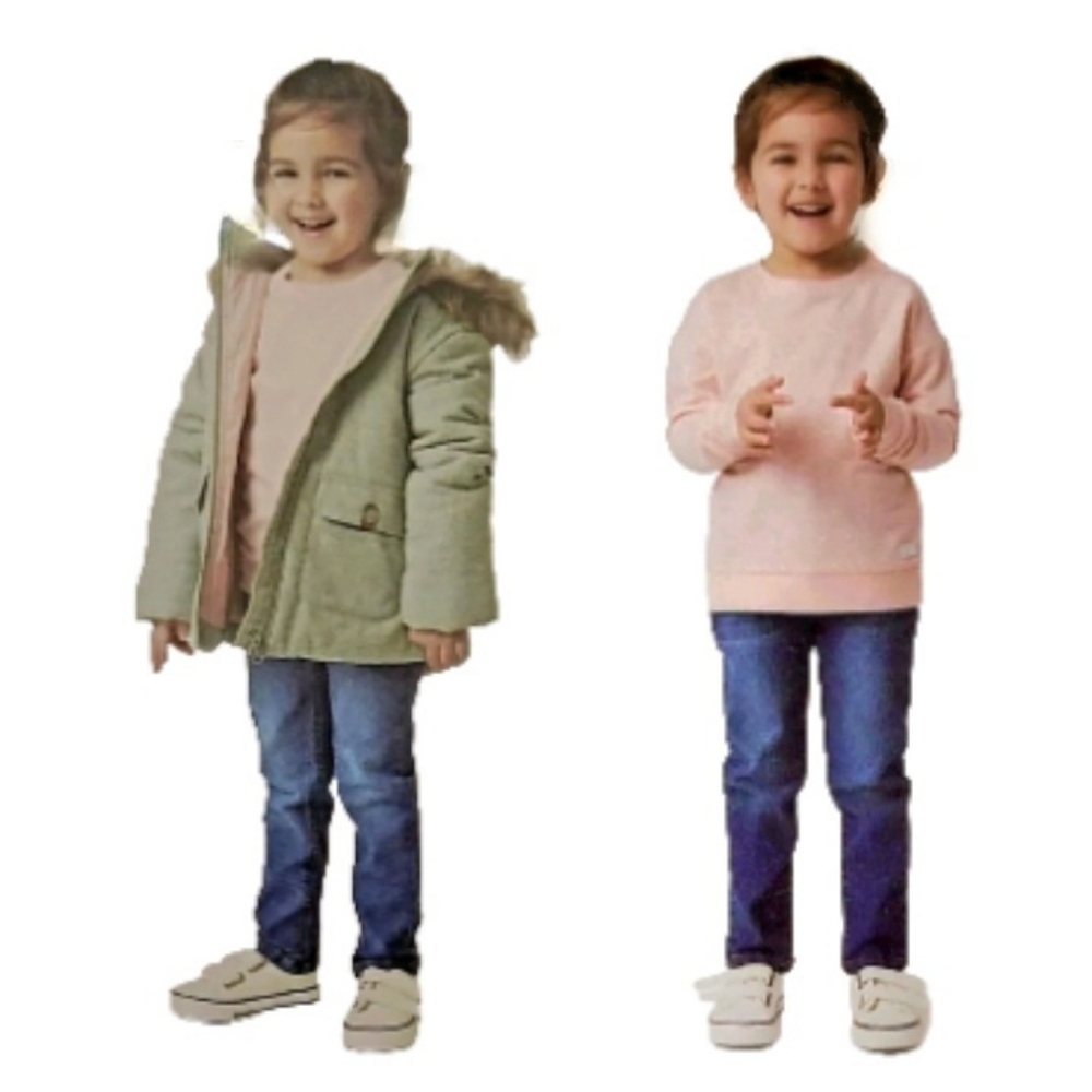 Koala Kids 3pc Outfit 18M Green Plush Jacket Long Sleeve Pink Tee Jeans NWT